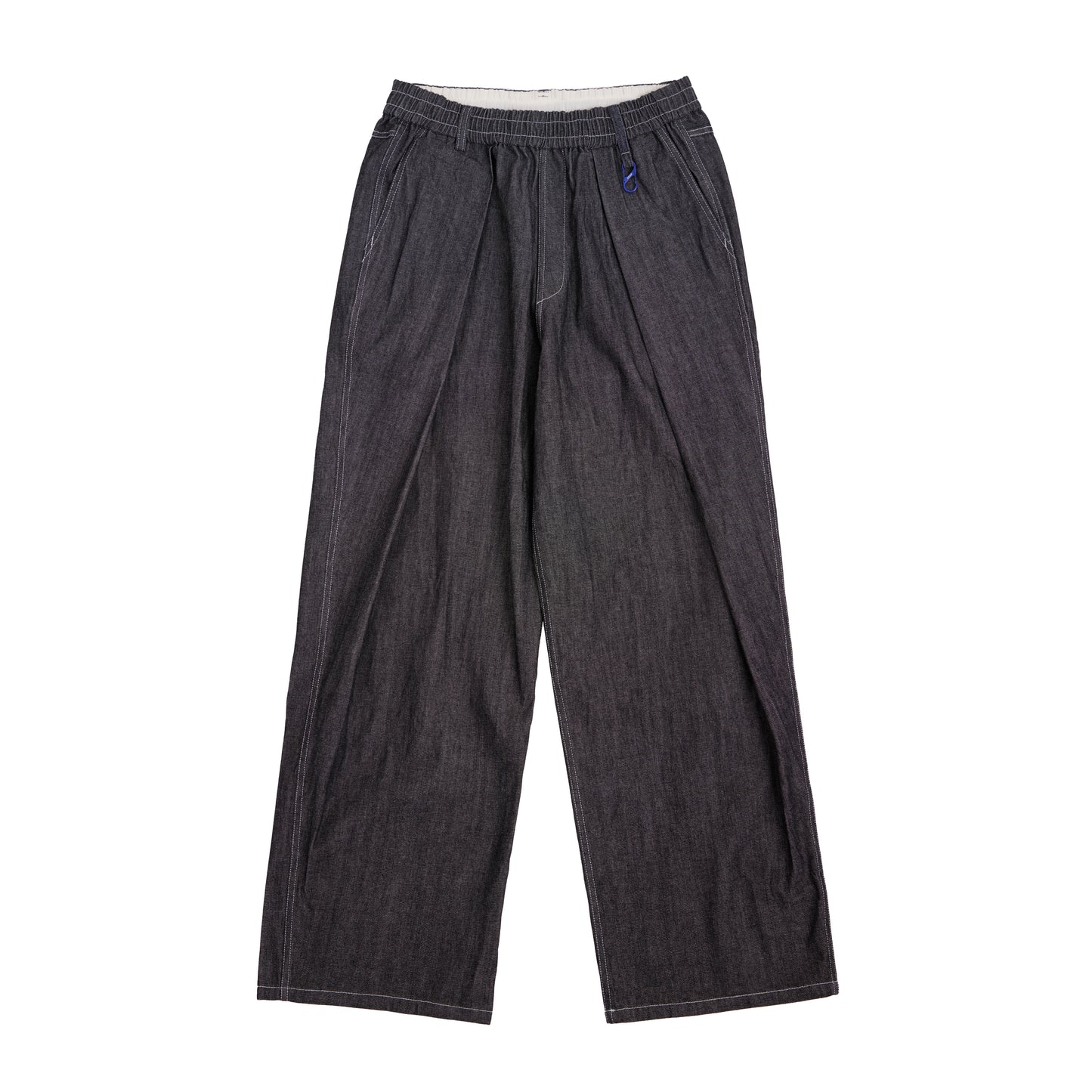 denim easy hakama pants (black)