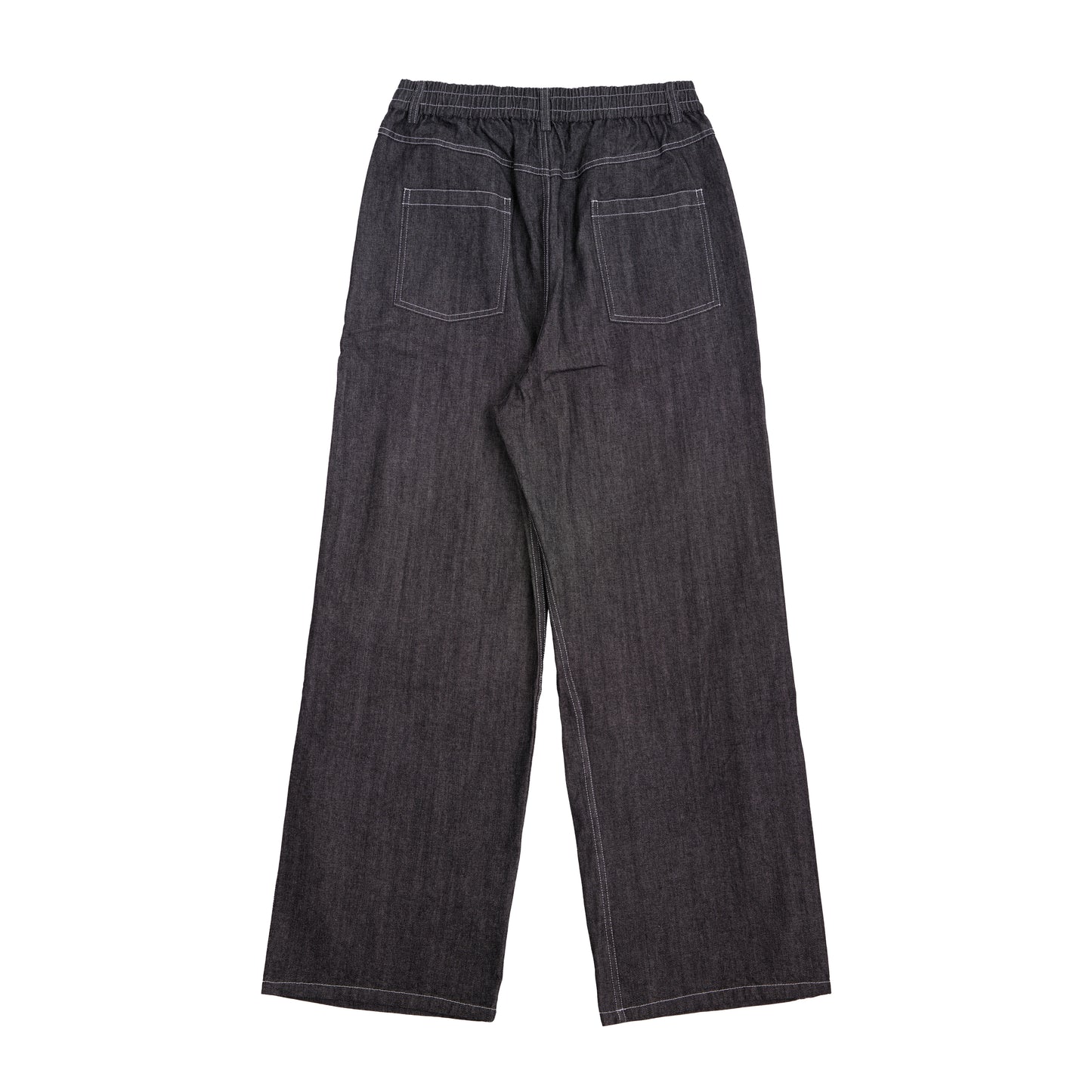 denim easy hakama pants (black)