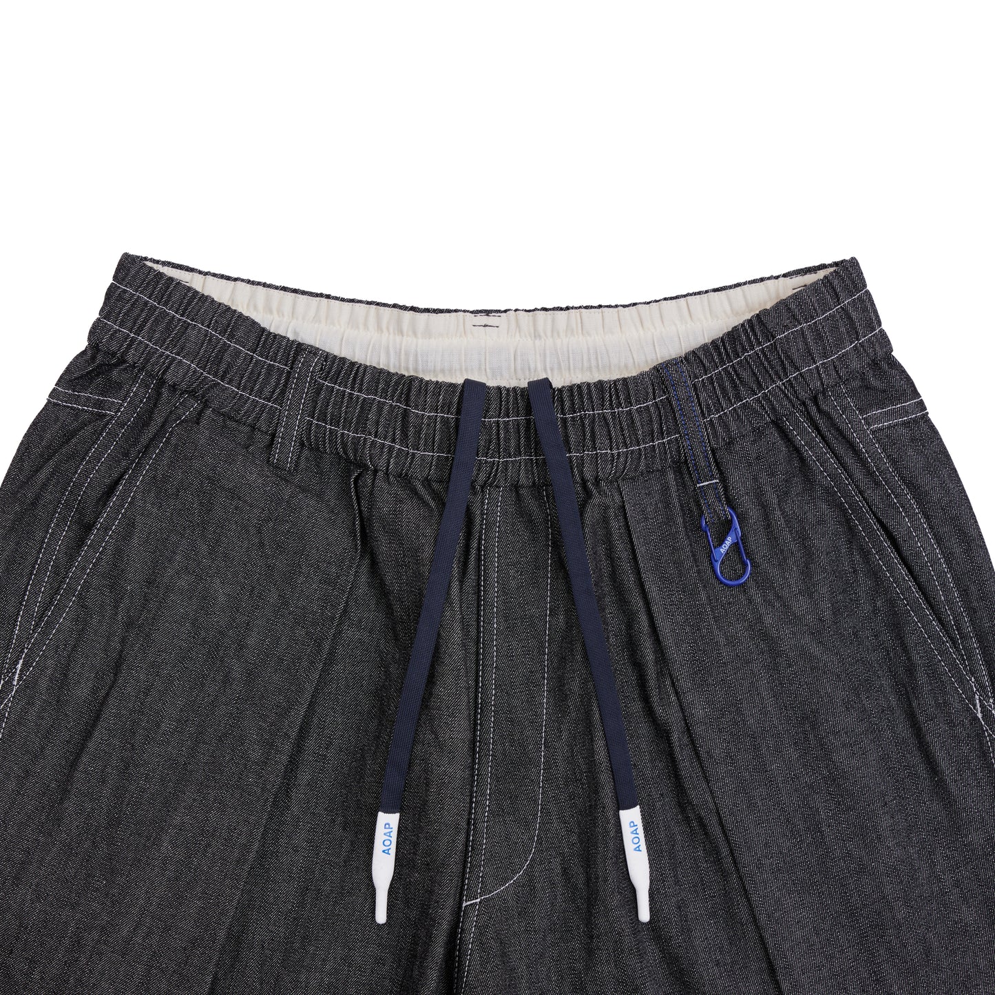 denim easy hakama pants (black)