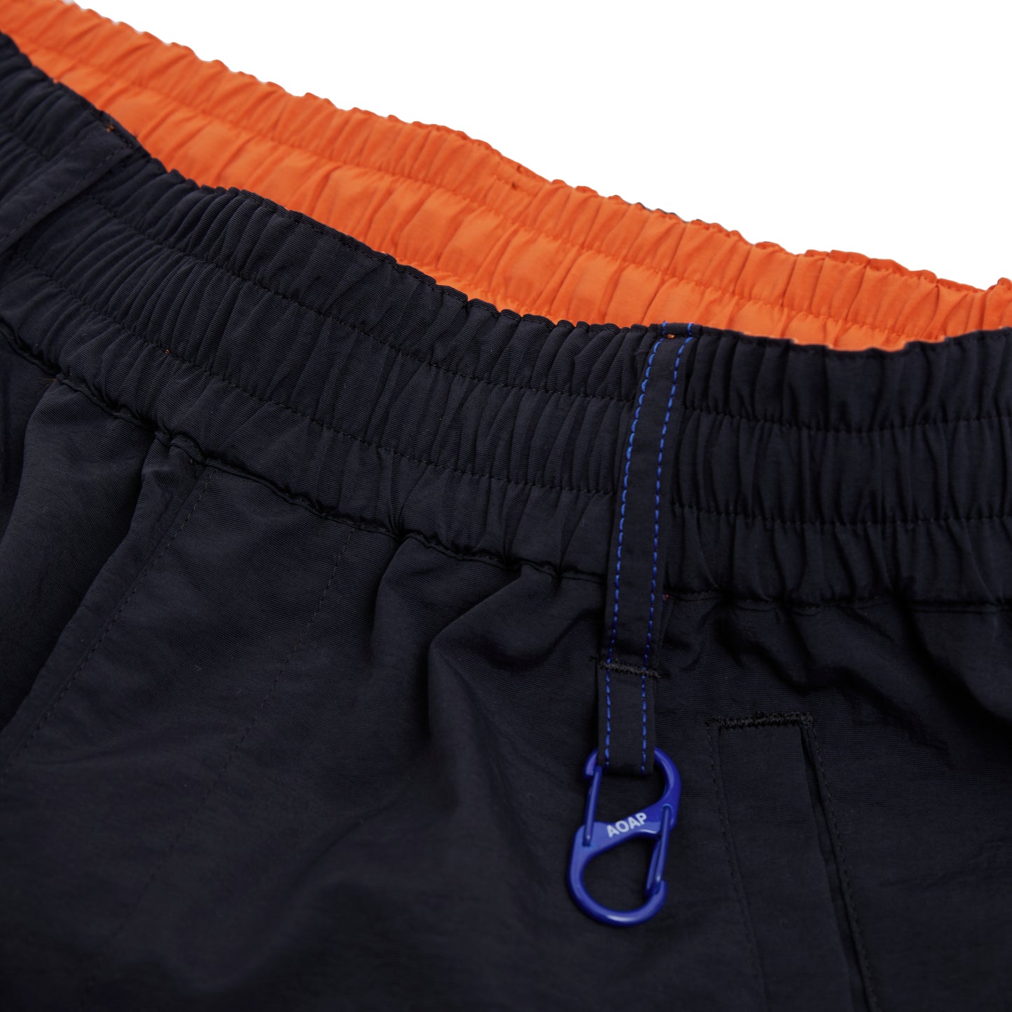 nylon reversible easy pants (black / orange)