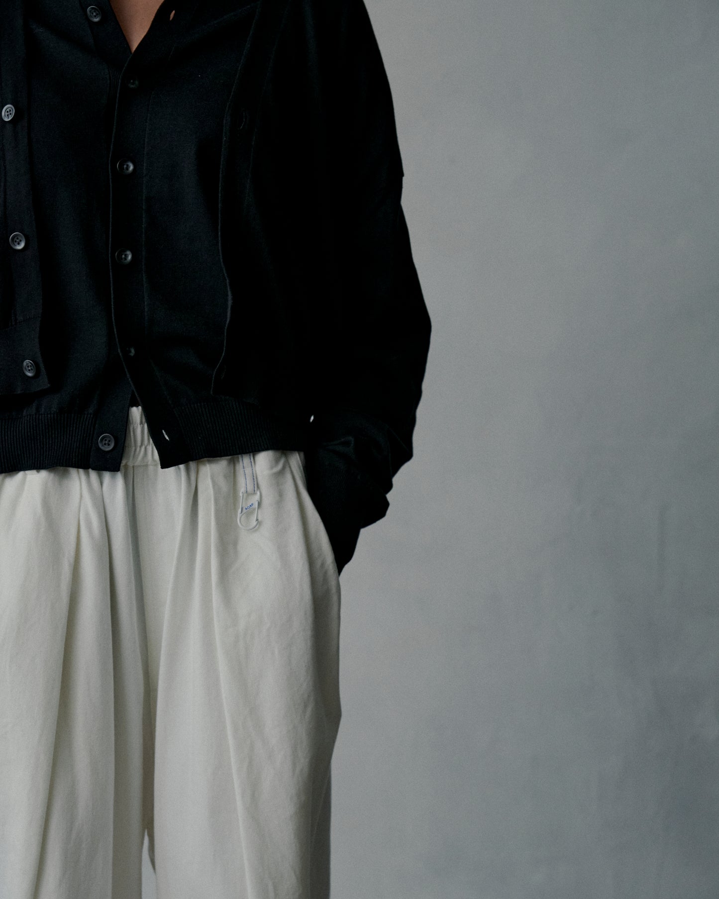 denim easy hakama pants (white)