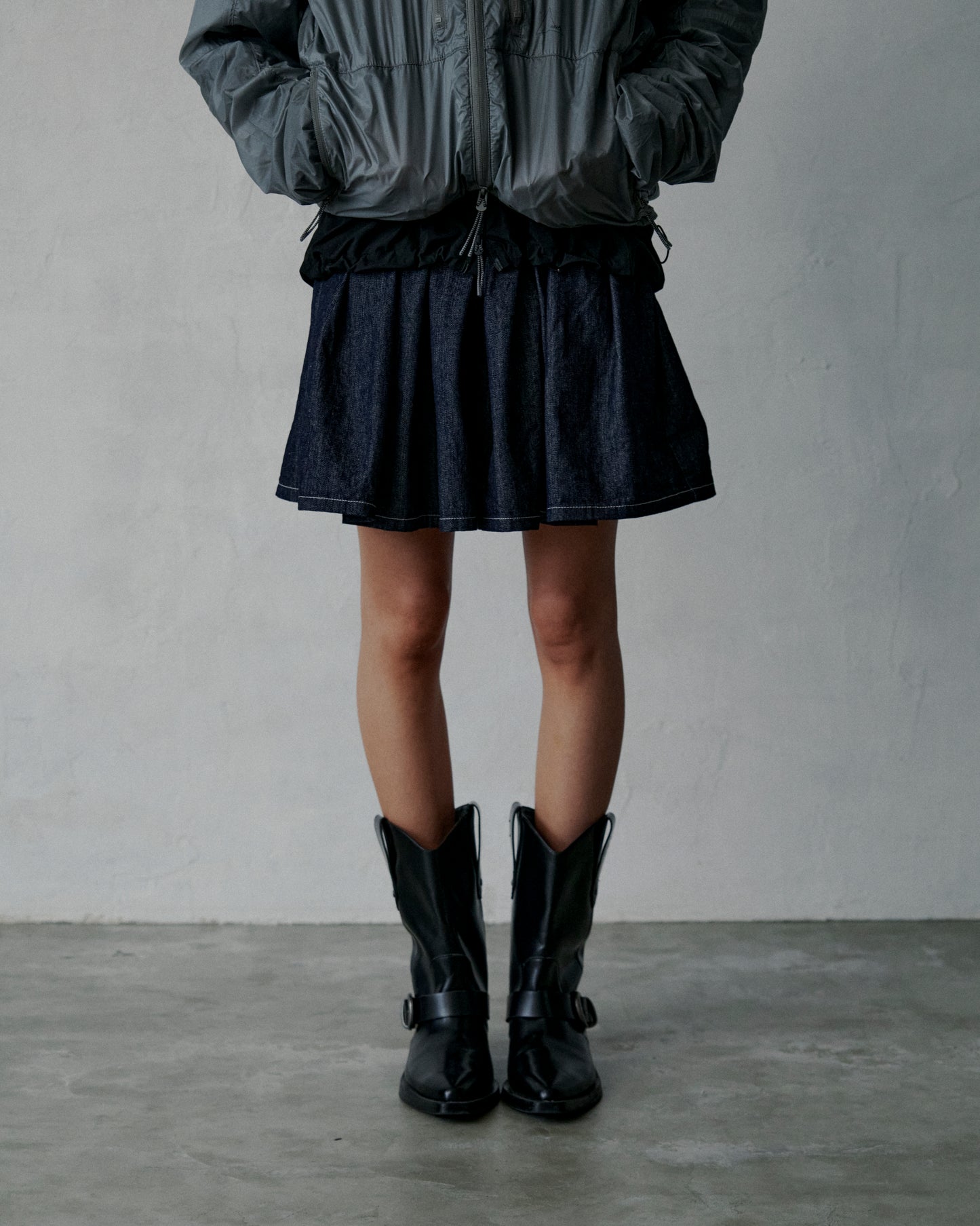 denim easy short culotte (indigo)