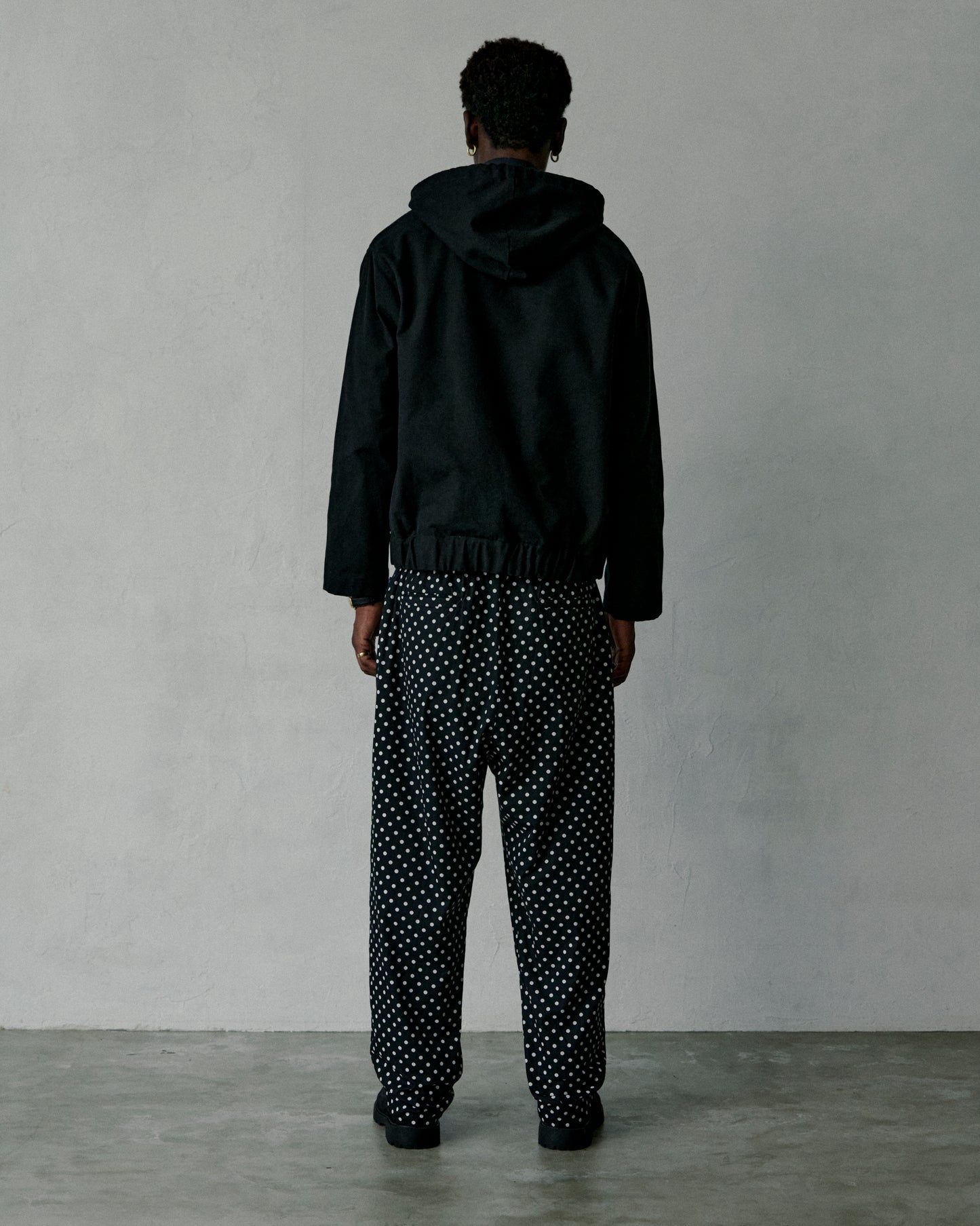 patterned reversible easy pants (dot / black)