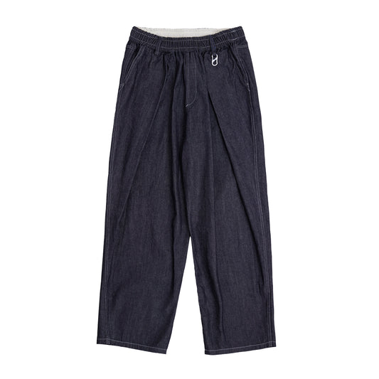 denim easy hakama pants (indigo)