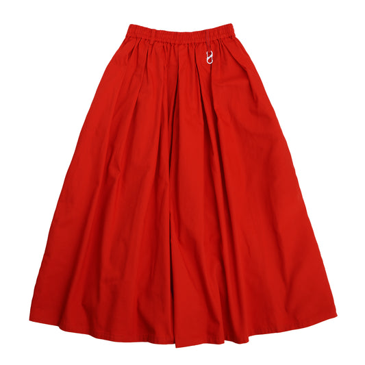 cotton oxford easy long culotte (red)